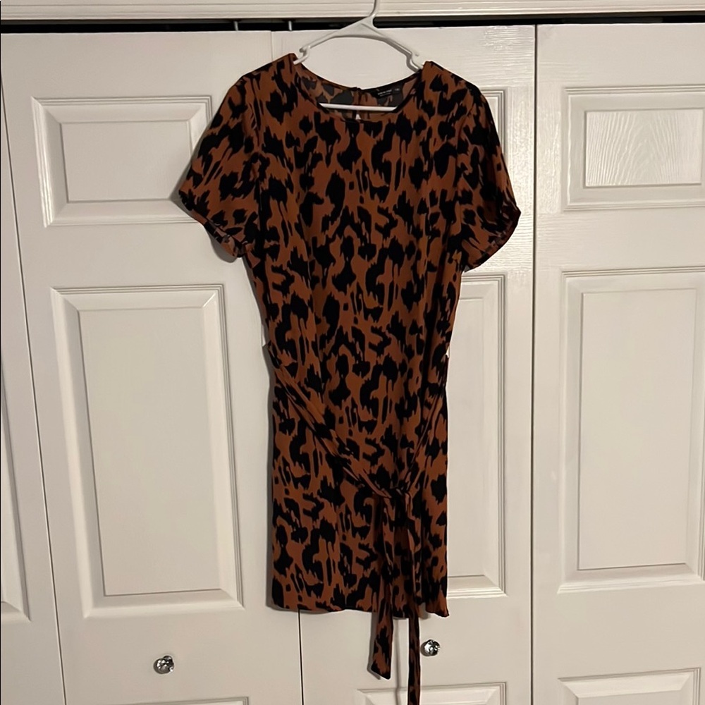 SHEIN Brown and Black Dolman Sleeve Mini Sundress - Picture 3 of 3